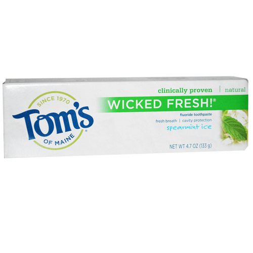 Tom's of Maine, Wicked Fresh! Fluoride Toothpaste, Spearmint Ice, 4.7 oz (133 g) فوائد
