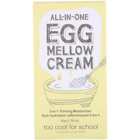 Too Cool for School, All-in-One Egg Mellow Cream, 5-in-1 Firming Moisturizer, 1.76 oz (50 g):مرطبات K-جمال, الكريمات