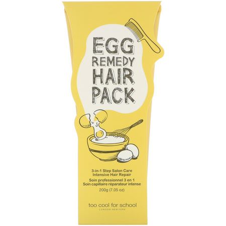 Too Cool for School, Egg Remedy Hair Pack, 7.05 oz (200 g):فر,ة الرأس ,العناية بالشعر