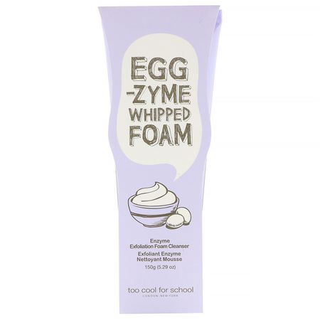 Too Cool for School, Egg-zyme Whipped Foam, Enzyme Exfoliation Foam Cleanser, 5.29 oz (150 g):منظفات, غس,ل لل,جه