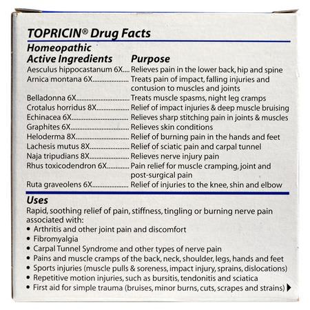 Topricin Homeopathy Formulas Pain Relief Formulas - تخفيف الألم, الإسعافات الأ,لية, المعالجة المثلية, الأعشاب
