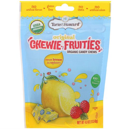 Torie & Howard, Organic Candy Chews, Original Chewie Fruities, Meyer Lemon & Raspberry, 4 oz (113.40 g) فوائد