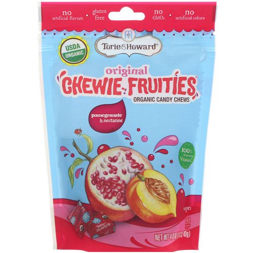 Torie & Howard, Organic Candy Chews, Original Chewie Fruities, Pomegranate & Nectarine, 4 oz (113.40 g) فوائد