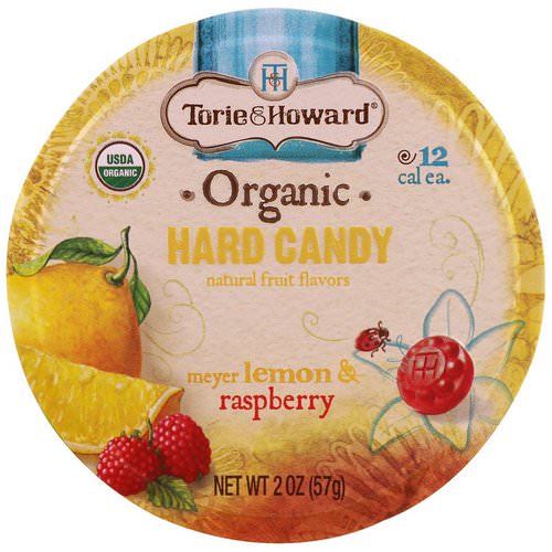 Torie & Howard, Organic, Hard Candy, Meyer Lemon & Raspberry, 2 oz (57 g) فوائد