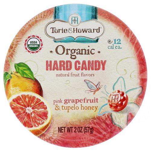 Torie & Howard, Organic, Hard Candy, Pink Grapefruit & Tupelo Honey, 2 oz (57 g) فوائد