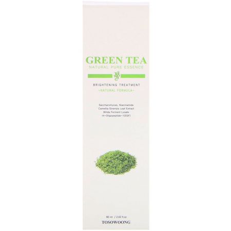 Tosowoong, Green Tea Natural Pure Essence, Brightening Treatment, 2.02 fl oz (60 ml):تفتيح, علاجات