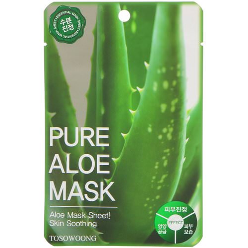 Tosowoong, Pure Aloe Mask, 10 Masks, 23 g Each فوائد