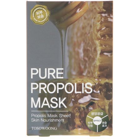 Tosowoong, Pure Propolis Mask, 10 Masks, 25 g Each:أقنعة العيب, حب الشباب