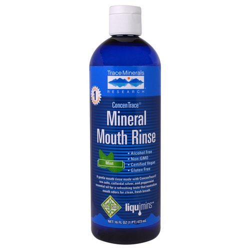 Trace Minerals Research, ConcenTrace Mineral Mouth Rinse, Mint, 16 fl oz (473 ml) فوائد