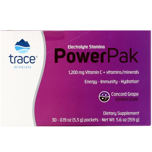 Trace Minerals Research, Electrolyte Stamina Power Pak, Grape, 30 Packets. 0.19 oz (5.3 g) Each فوائد