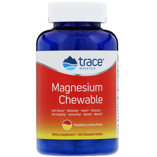 Trace Minerals Research, Magnesium Chewable, Raspberry Lemon Flavor, 120 Chewable Wafers فوائد