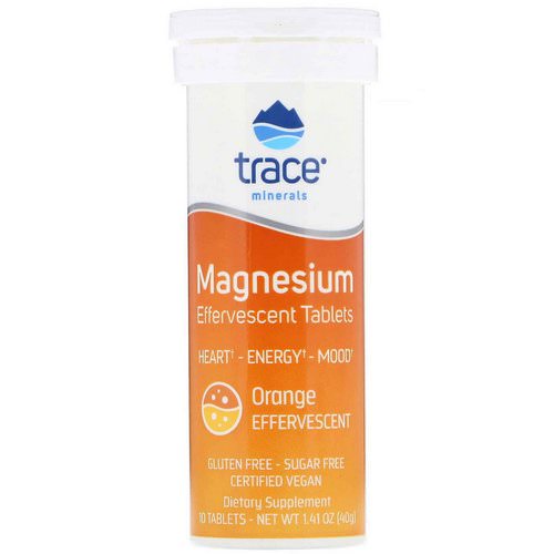 Trace Minerals Research, Magnesium Effervescent Tablets, Orange Flavor, 1.41 oz (40 g) فوائد