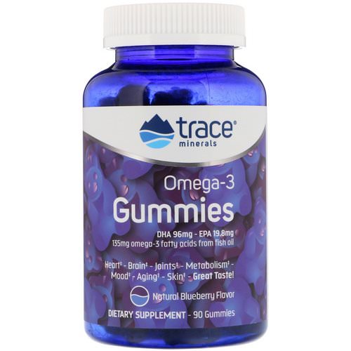 Trace Minerals Research, Omega-3 Gummies, Natural Blueberry, 90 Gummies فوائد