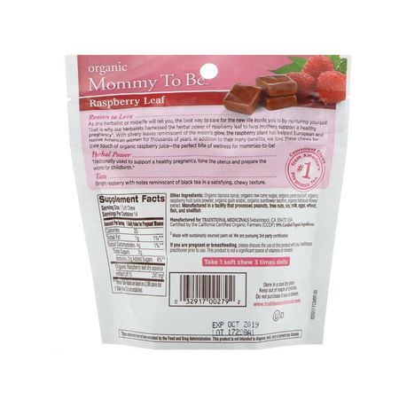 Traditional Medicinals, Organic, Mommy to Be, Raspberry Leaf, 14 Individually Wrapped Chews, 2.52 oz (71.4 g):بعد ال,لادة, قبل