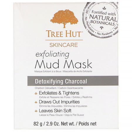 Tree Hut, Skincare, Exfoliating Mud Mask, Detoxifying Charcoal, 2.9 oz (82 g):أقنعة العيب, حب الشباب