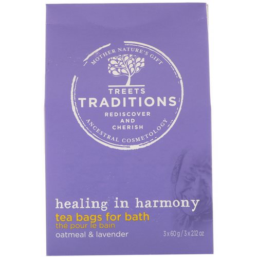 Treets, Healing in Harmony, Tea Bags for Bath, Soft Lavender, 3 Tea Bags, 2.12 oz (60 g) Each فوائد