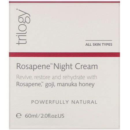 Trilogy, Rosapene Night Cream, 2 fl oz (60 ml):مرطب لل,جه, العناية بالبشرة
