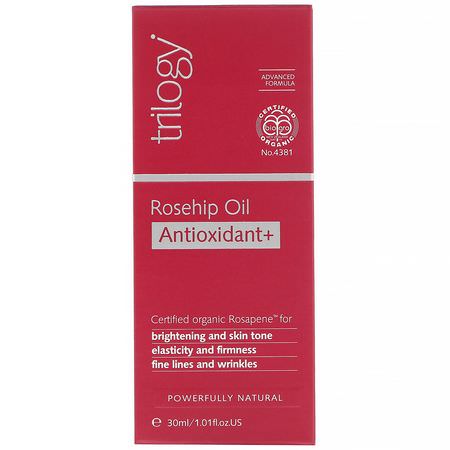 Trilogy, Rosehip Oil Antioxidant +, 1.01 fl oz (30 ml):مرطب لل,جه, العناية بالبشرة