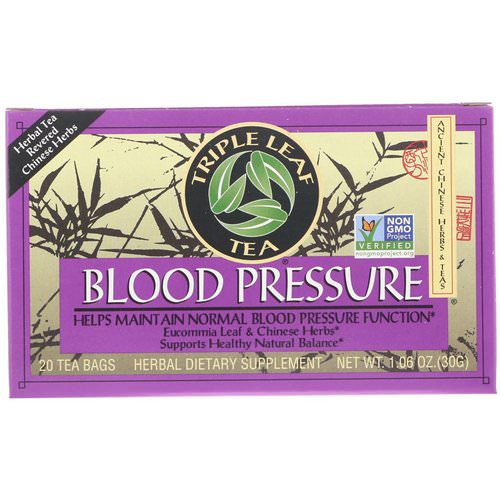 Triple Leaf Tea, Blood Pressure, 20 Tea Bags, 1.06 oz (30 g) فوائد