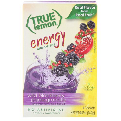 True Citrus, True Lemon, Energy, Wild Blackberry Pomegranate, 6 Packets, 0.57 oz (16.2 g) فوائد