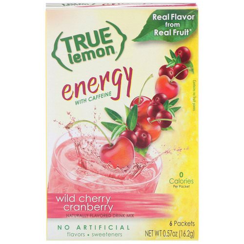 True Citrus, True Lemon, Energy, Wild Cherry Cranberry, 6 Packets, 0.57 oz (16.2 g) فوائد