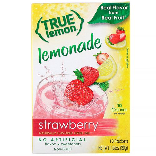 True Citrus, True Lemon, Strawberry Lemonade, 10 Packets, 1.06 oz (30 g) فوائد