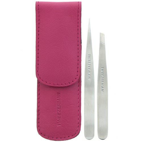 Tweezerman, Petite Tweeze Set with Pink Leather Case, 1 Set فوائد