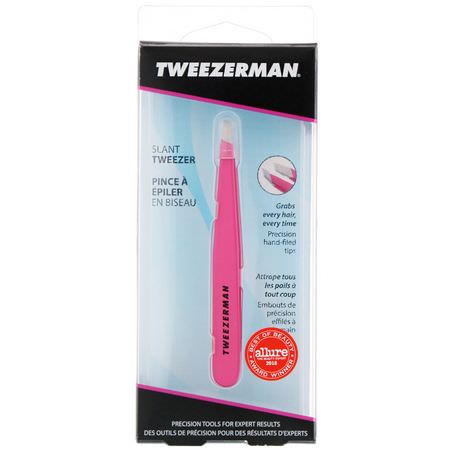 Tweezerman, Slant Tweezer, Pretty In Pink, 1 Count:إزالة الشعر, الحلاقة