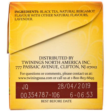 Twinings, Black Tea, Earl Grey, Lavender, 20 Tea Bags - 1.41 oz (40 g):شاي أس,د, شاي إيرل غراي