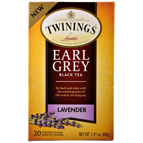 Twinings, Black Tea, Earl Grey, Lavender, 20 Tea Bags - 1.41 oz (40 g) فوائد