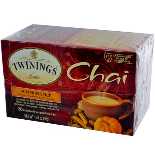 Twinings, Chai, Pumpkin Spice, 20 Tea Bags, 1.41 oz (40 g) فوائد