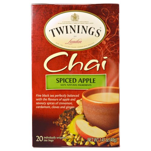 Twinings, Chai, Spiced Apple, 20 Tea Bags, 1.41 oz (40 g) فوائد