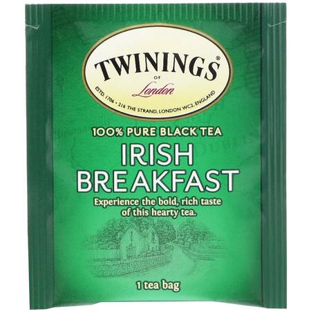 Twinings, 100% Pure Black Tea, Irish Breakfast, 20 Tea Bags, 1.41 oz (40 g):الشاي الأس,د