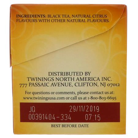 Twinings, Earl Grey Black Tea, 25 Tea Bags, 1.76 oz (50 g):شاي أس,د, شاي إيرل غراي