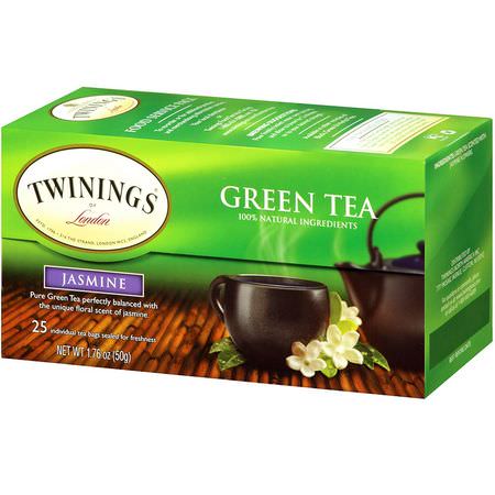 Twinings, Green Tea, Jasmine, 25 Tea Bags, 1.76 oz (50 g):الشاي الأخضر