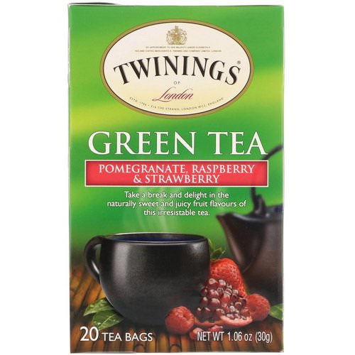 Twinings, Green Tea, Pomegranate, Raspberry & Strawberry, 20 Tea Bags, 1.06 oz (30 g) فوائد