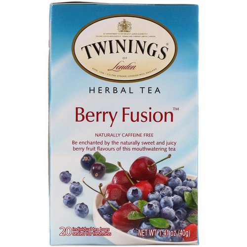 Twinings, Herbal Tea, Berry Fusion, Caffeine Free, 20 Tea Bags, 1.41 oz (40 g) فوائد