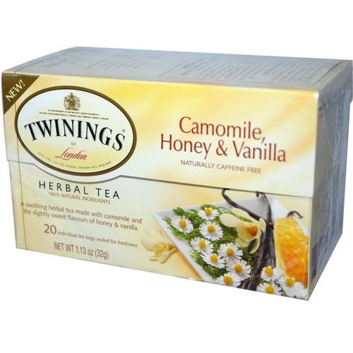 Twinings, Herbal Tea, Camomile, Honey & Vanilla, Caffeine Free, 20 Individual Tea Bags, 1.13 oz (32 g) فوائد