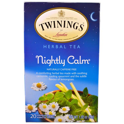 Twinings, Herbal Tea, Nightly Calm, Naturally Caffeine Free, 20 Tea Bags, 1.02 oz (29g) فوائد