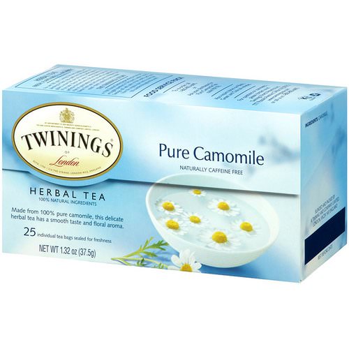 Twinings, Herbal Tea, Pure Camomile, Caffeine Free, 25 Tea Bags, 1.32 oz (37.5 g) فوائد