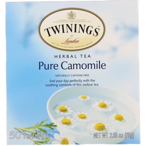 Twinings, Herbal Tea, Pure Camomile, Caffeine Free, 50 Tea Bags, 2.65 oz (75 g) فوائد