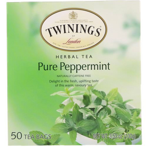 Twinings, Herbal Tea, Pure Peppermint, Caffeine Free, 50 Tea Bags, 3.53 oz (100 g) فوائد