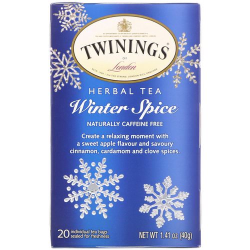 Twinings, Herbal Tea, Winter Spice, Caffeine Free, 20 Tea Bags, 1.41 oz (40 g) فوائد