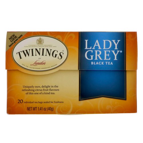 Twinings, Lady Grey Black Tea, 20 Tea Bags, 1.41 oz (40 g) فوائد
