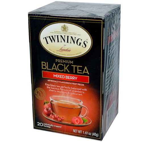 Twinings, Premium Black Tea, Mixed Berry, 20 Tea Bags, 1.41 oz (40g) فوائد