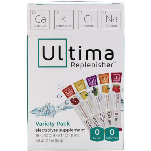 Ultima Replenisher, Electrolyte Supplement, Variety Pack, 20 Packets, 2.4 oz (68 g) فوائد