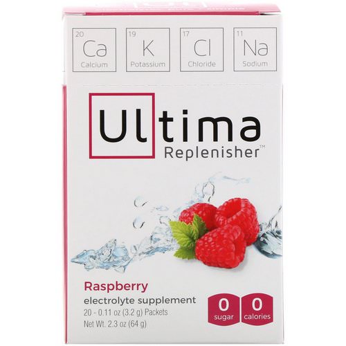 Ultima Replenisher, Electrolyte Supplement, Raspberry, 20 Packets, 0.11 oz (3.2 g) Each فوائد