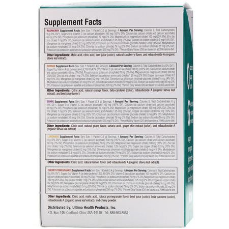 Ultima Replenisher, Electrolyte Supplement, Variety Pack, 20 Packets, 2.4 oz (68 g):المنحلات بالكهرباء, الترطيب