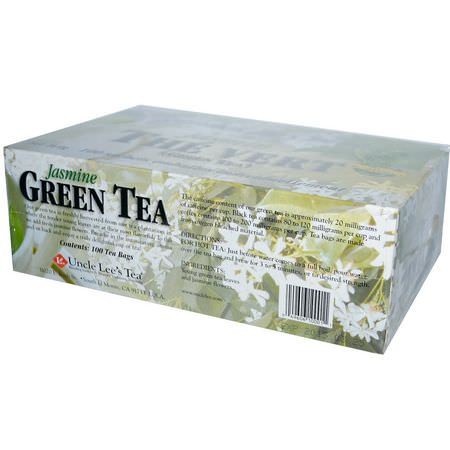 Uncle Lee's Tea, Legends of China, Green Tea, Jasmine, 100 Tea Bags, 5.64 oz (160 g):الشاي الأخضر