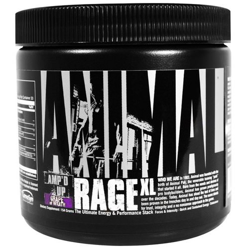 Universal Nutrition, Animal Rage XL, Amp'd Up, Grape of Wrath, 154 g فوائد